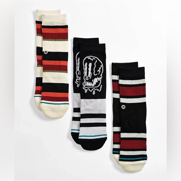 Stance Other - NWT STANCE Kid’s Face Melter 3 Pack Crew Socks Size Large